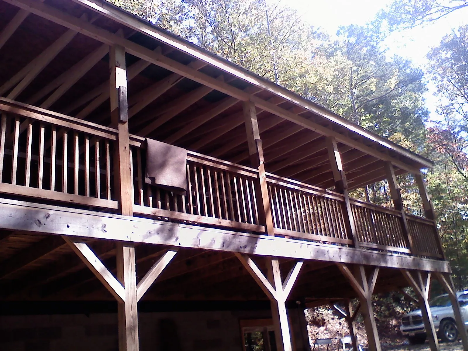 Timber framing under a new elevated porch and deck — Roof Leak Repair in Conway Springs by Roofing Brothers